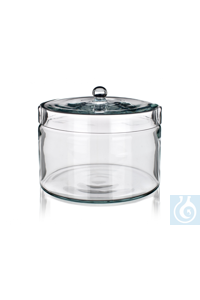 Jar with knobbed glass lid, 200 ml, dim. Ø 200 x H 130 mm, Simax® borosilicate glass, type: 2205